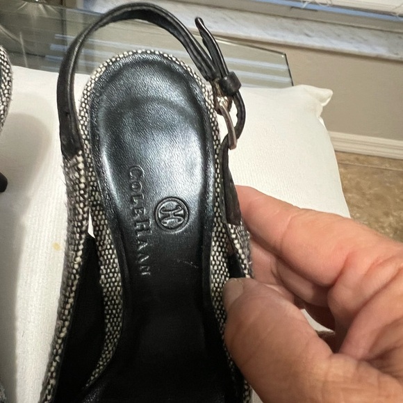 Cole Haan Black and Gray Flats with Elegant Bow - Picture 2 of 4